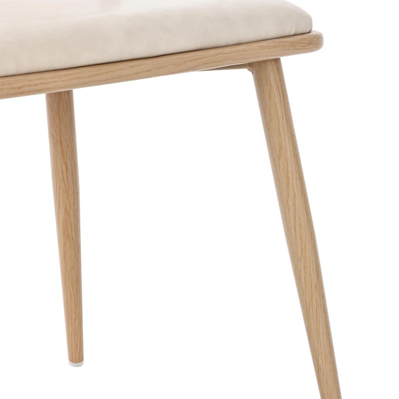 Set of 4 Modern Dining Chairs with PE Rattan Backrest, Ergonomic Side Chairs for Restaurant, 19.5'' L x 19'' W x 31.5'' H, Beige+Natural