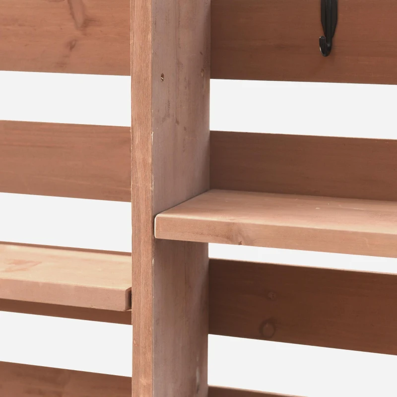 Outdoor Potting Bench Table with 2 Large Drawers, 4 Lockable Wheels, Wooden Kitchen Island with Stainless Steel Top, 52'' L x 22'' W x 65'' H, Brown