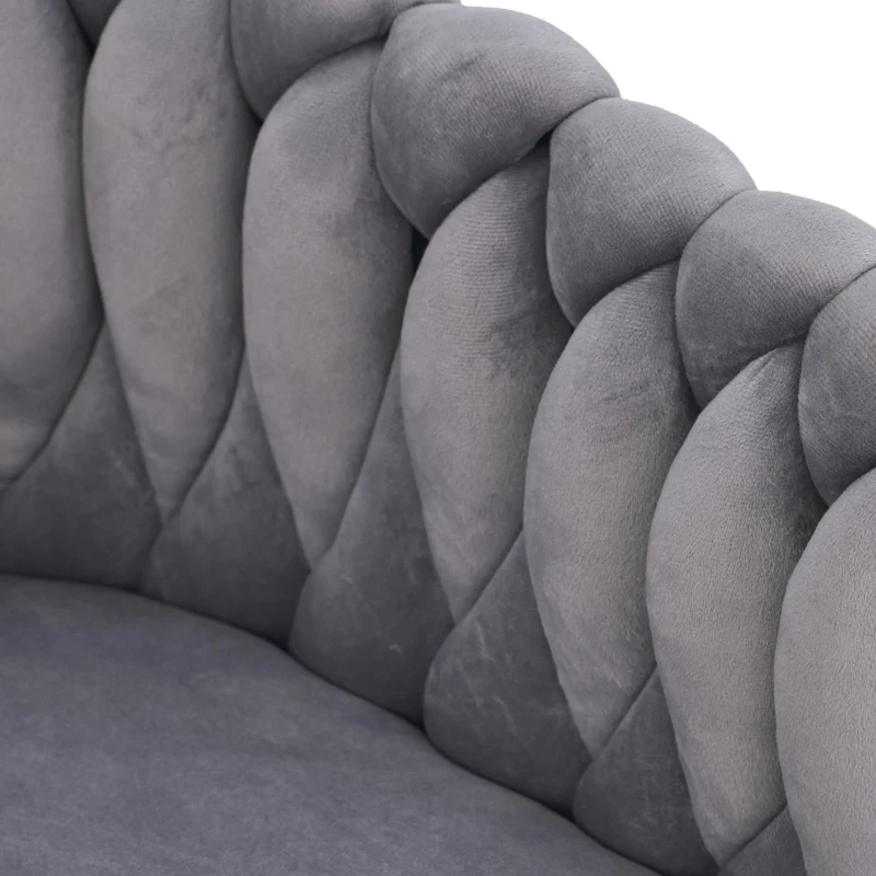 Set of 4 Velvet Dining Chairs with Ergonomic 3D Wraparound Support, Modern Swivel Chairs with Sturdy Metal Legs, 23'' L x 21'' W x 28.5'' H, Gray