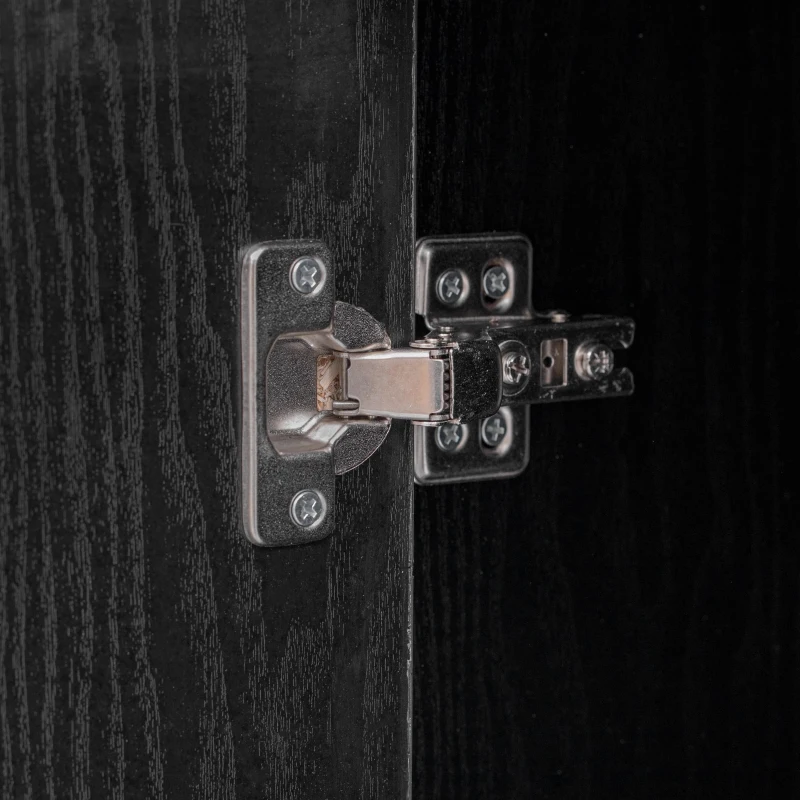 Large Buffet Sideboard with 3 Drawers and 4 Internal Door Shelves, Modern Coffee Bar for Kitchen, Living Room, 55'' L x 15.5'' W x 32'' H, Black