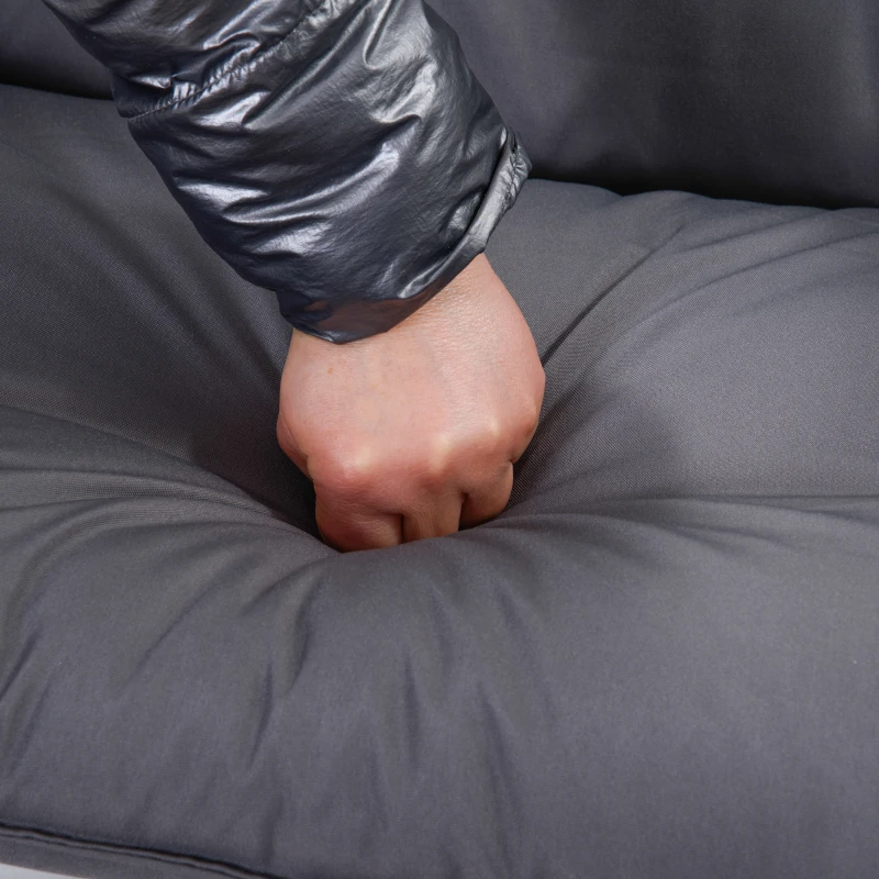 Outsunny Set of 2 Outdoor Folding Chairs with Adjustable Backrest, Padded Camping Chairs for Outdoor Events, Grey