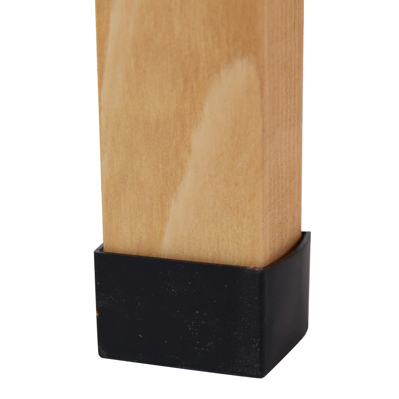 Outsunny Outdoor Garden Wooden Potting Bench Work Station Table Tool Storage Shelf w/ Hooks, Natural