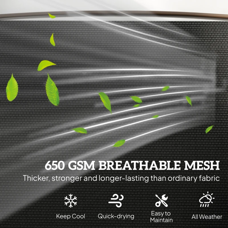 Outsunny Outdoor 2-Person Glider Bench, Outside Swing Glider Chair Loveseat with Breathable Mesh, Table, Steel Frame