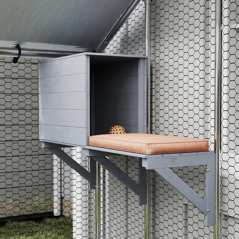 PawHut 79" Extra Large Metal Outdoor Catio with Waterproof Cover, Resting Box, 4 Platforms, for Multiple Rabbits, Chicken