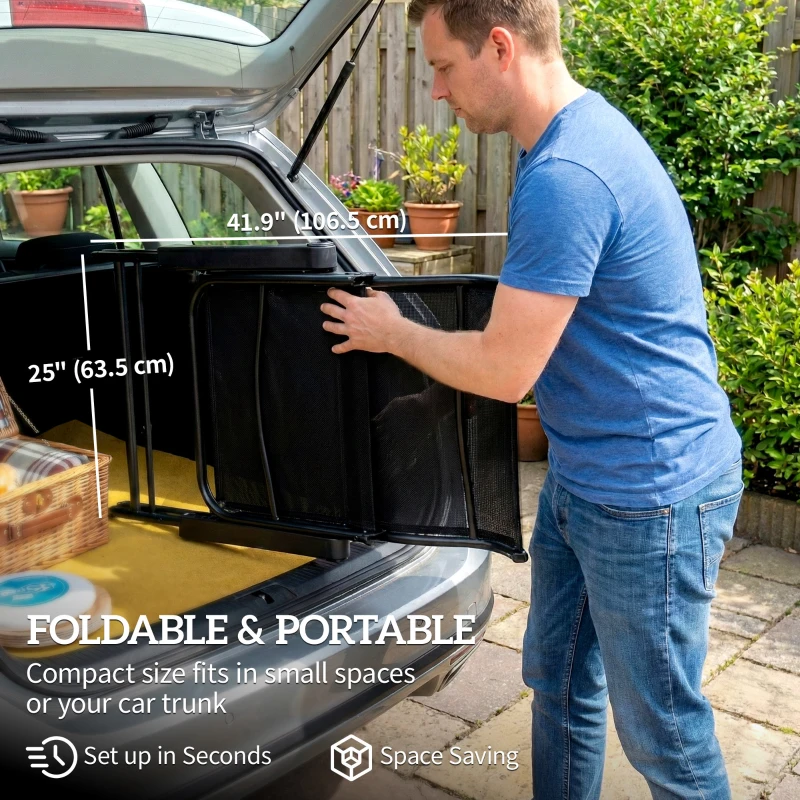 Outsunny Folding Patio Chairs Set of 2, 5-Position Outdoor Lounge Chairs with High Back, Retractable Footrest, Black