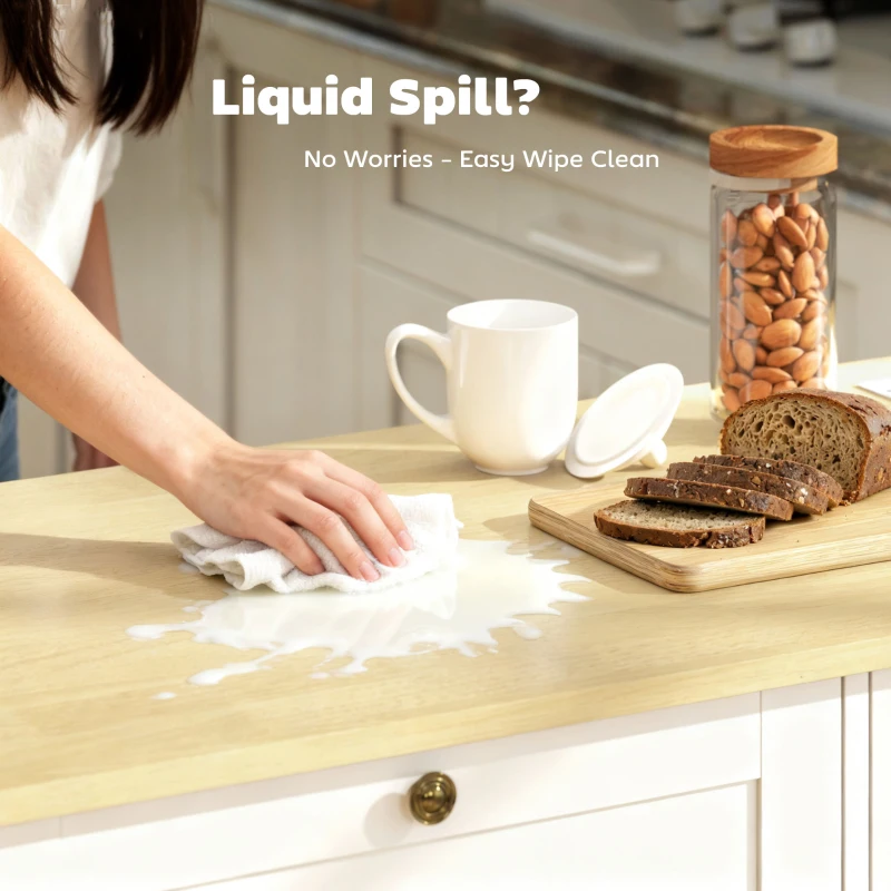 HOMCOM Kitchen Island Cart with Charging Station and Drop Leaf, Kitchen Island Table on Wheels with Trash Can Cabinet, White