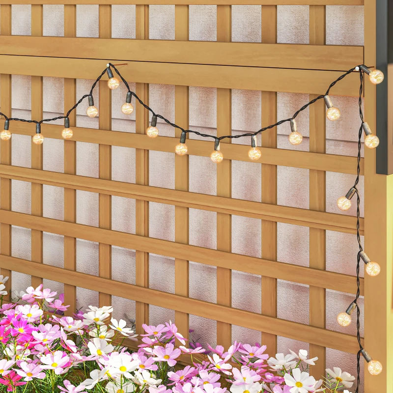 Outsunny Wood Planter with Trellis for Vine Climbing, Raised Garden Bed, Privacy Screen for Backyard, Patio, Deck, Yellow