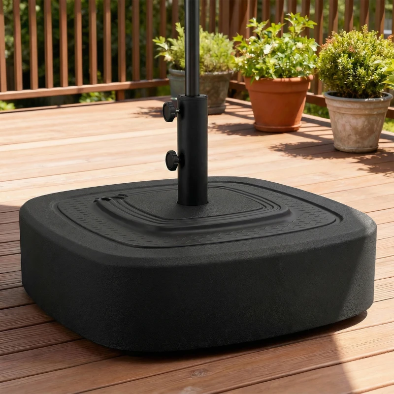 Outsunny Patio Umbrella Base Outdoor Umbrella Stand with Wheels for 1.5"/1.9" Umbrella Poles