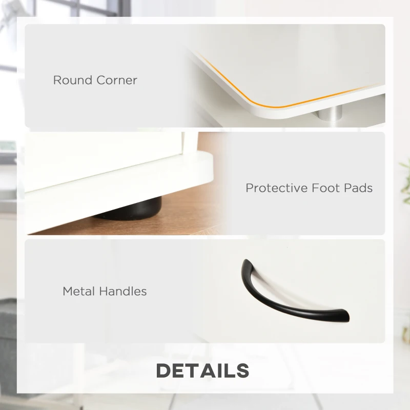 HOMCOM Multi-Function Computer Desk, Home Office Workstation with Keyboard Tray, Elevated Shelf, Sliding Scanner Shelf and CPU Stand, 47.25 x 21.75 Inch, White