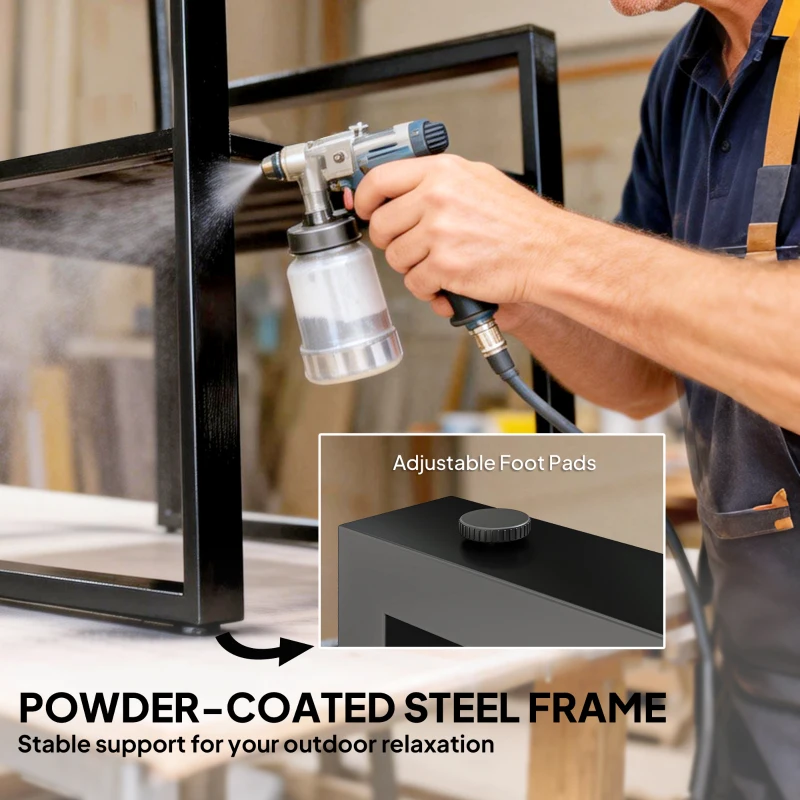 Outsunny Outdoor Bistro Set, Patio Furniture Set with 2 Chairs and Side Table for Garden Balcony Poolside, Grey