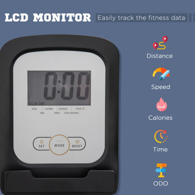 Soozier Exercise Bike, Stationary Bike with 8-Level Magnetic Resistance, LCD Display, Adjustable Seat and Backrest for Home Gym