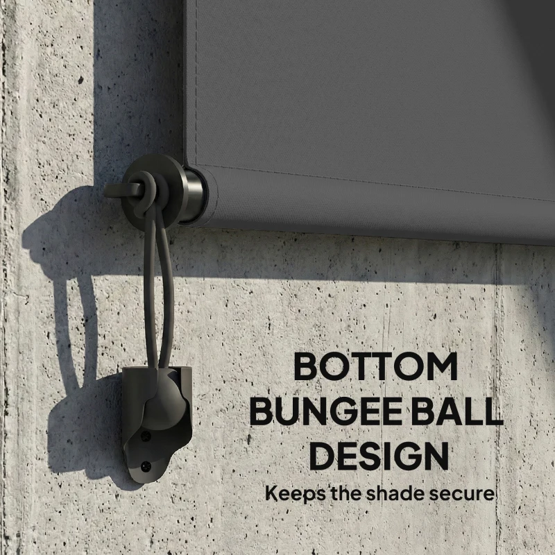 Outsunny Cordless Roller Shade, Outdoor Blinds Cordless Roll Up Shade, UV Protection Waterproof, 98" L x 63" W, Dark Grey