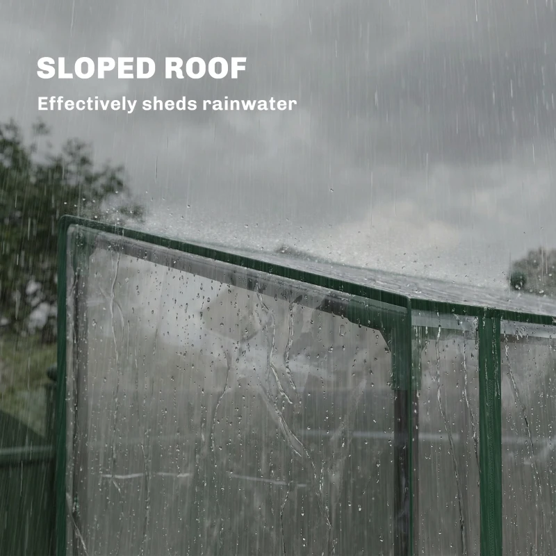 Outsunny Mini Greenhouse, Portable Greenhouse with 3 Shelves, 2 Roll-up Doors, 56.3" x 17.7" x 59.4", Clear