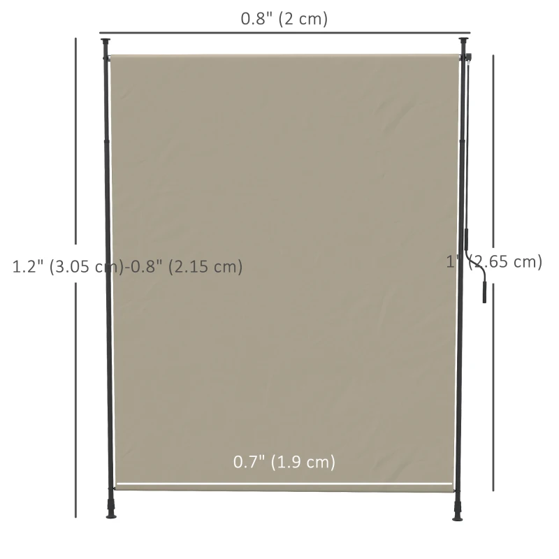 Outsunny 7' x 10' Retractable Patio Awning, Manual Outdoor Privacy Screen with UPF40+ & Water-Resistant Fabric, Beige