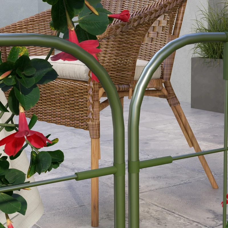 Outsunny 6-Piece Plant Support Set, Trellis for Climbing Plants, Garden Stakes, Steel, Green, 40 x 90 cm