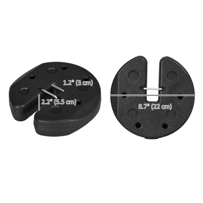 Outsunny Tent Weights Set of 4, Total 26 LBS Weights for Canopy Gazebo Legs with Reinforced Pins and Carry Belt