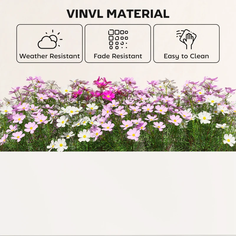 Outsunny Vinyl Raised Garden Bed Kit, 2 x 2 x 1ft Modular Elevated Garden Box with Slotting Legs and Open Bottom, White