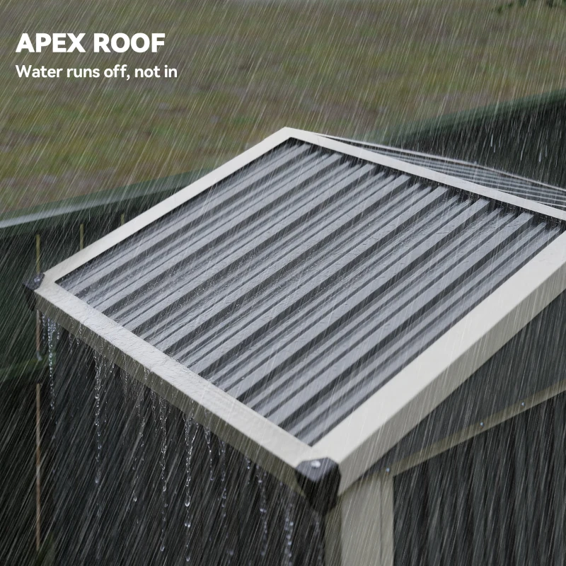 Outsunny 4.4' x 3' Outdoor Storage Shed with Double Doors, Metal Garden Shed for Backyard Patio