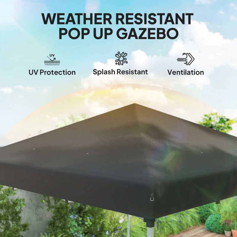 Outsunny 10' x 10' Pop Up Canopy with Sidewalls, Roller Bag, Height Adjustable Instant Tent for Outdoor, Garden, Patio, Black