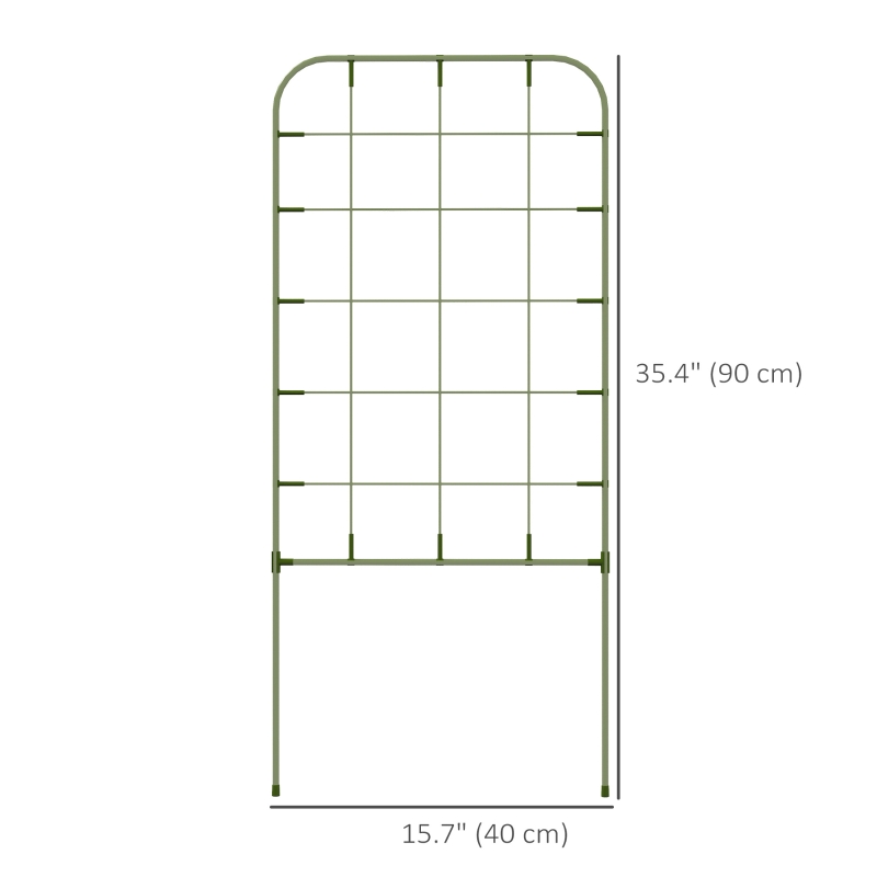 Outsunny 6-Piece Plant Support Set, Trellis for Climbing Plants, Garden Stakes, Steel, Green, 40 x 90 cm