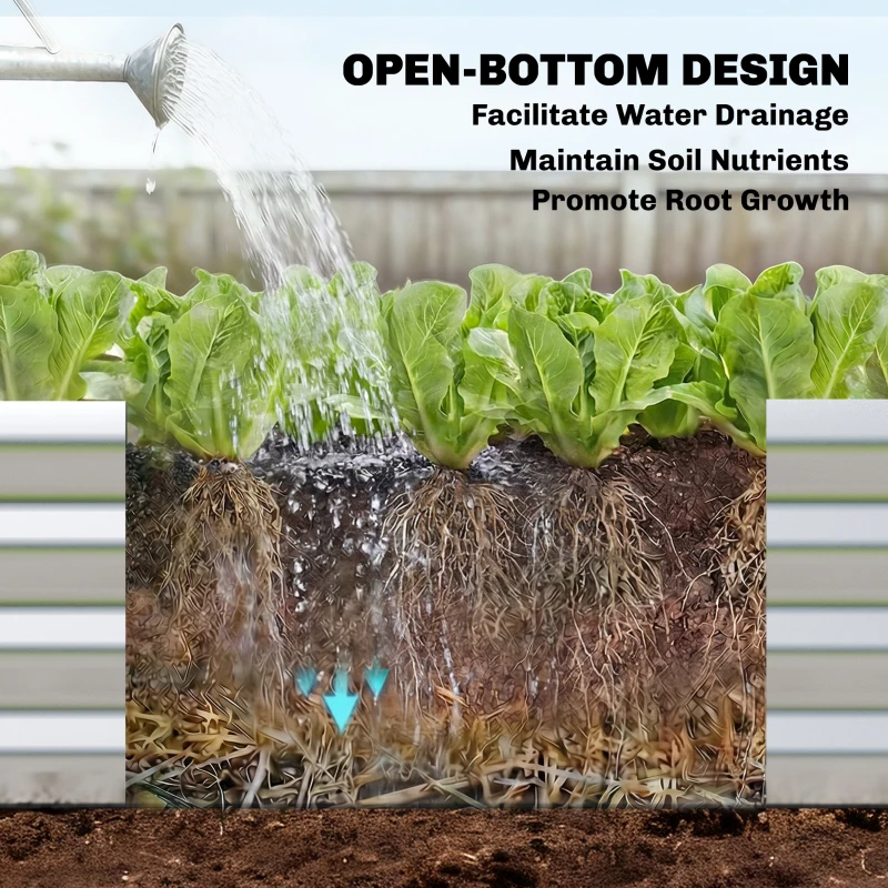 Outsunny Galvanised Raised Garden Bed with Arched Trellis, 7 x 4 x 7ft Metal Outdoor Planter Box with Open Bottom