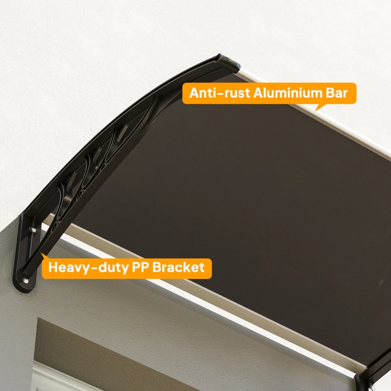 Outsunny Window Awning Door Canopy, 29.9" x 39.4" Polycarbonate Cover, Front Door Patio Canopy with Solid Panel, Transparent