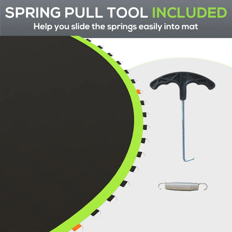 Soozier Trampoline Replacement Mat, Fits 14' Trampoline w/ 80 V-Hooks & 5.5" Springs (Spring & Frame not Included), Green