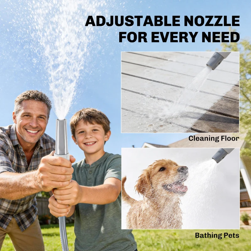 Outsunny Retractable Garden Hose Reel, 1/2" x 66ft Wall Mounted Hose Reel with Auto Retraction, Self-Locking, Grey