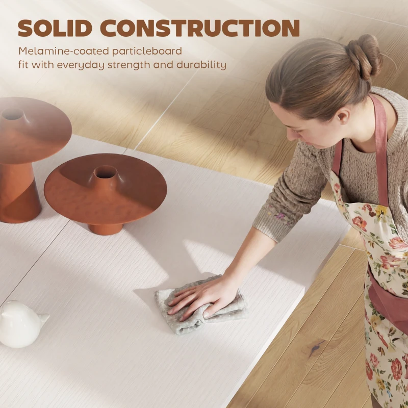 HOMCOM Folding Dining Table with Storage, Drop Leaf Kitchen Table with Drawer and Shelves for Small Spaces, White