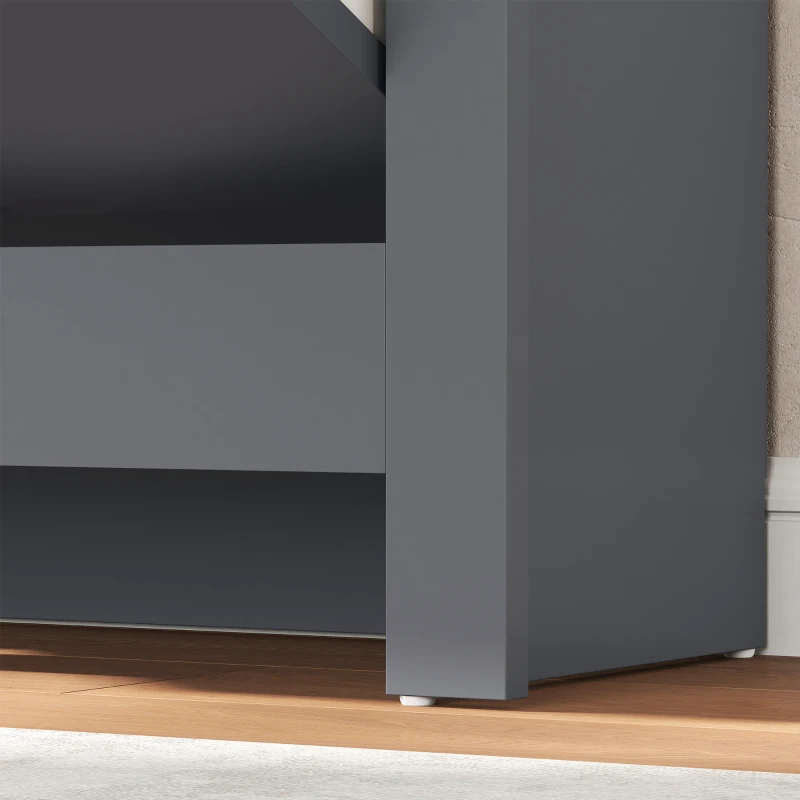 HOMCOM Shoe Storage Cabinet with 2 Flip Drawers and Adjustable Shelves for 12 Pairs of Shoes, Dark Grey