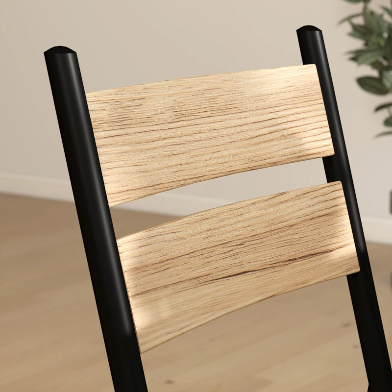 HOMCOM 3 Piece Dining Table Set for 2, Modern Kitchen Table and Chairs, Dining Room Set for Breakfast Nook, Light Wood Grain