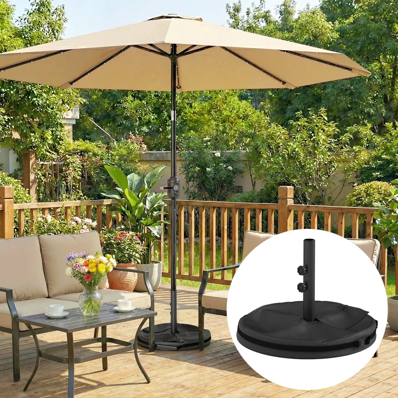 Outsunny Patio Umbrella Base Portable Outdoor Umbrella Stand for Poles 1.4"/1.5"/1.9" Black