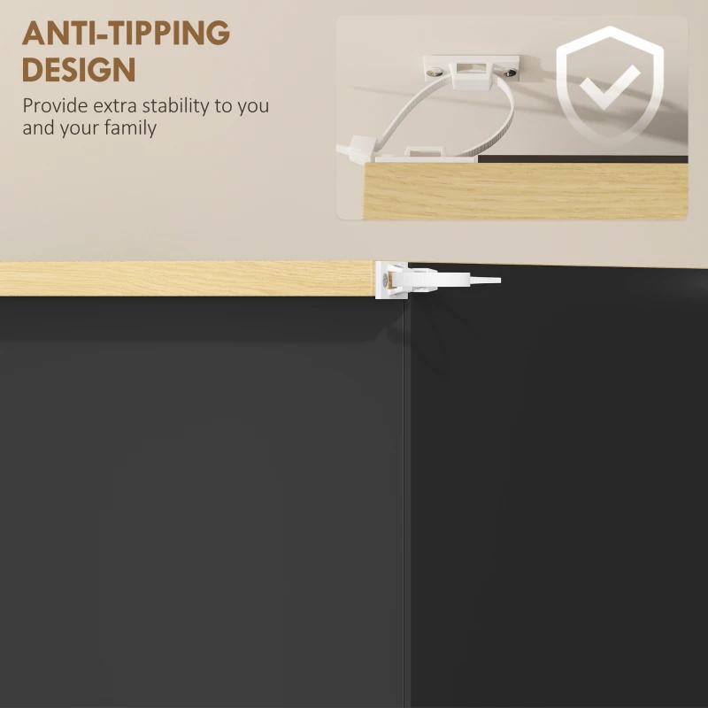 HOMCOM Shoe Storage Cabinet with 3 Flip Drawers and Adjustable Shelves for 18 Pairs of Shoes, Black