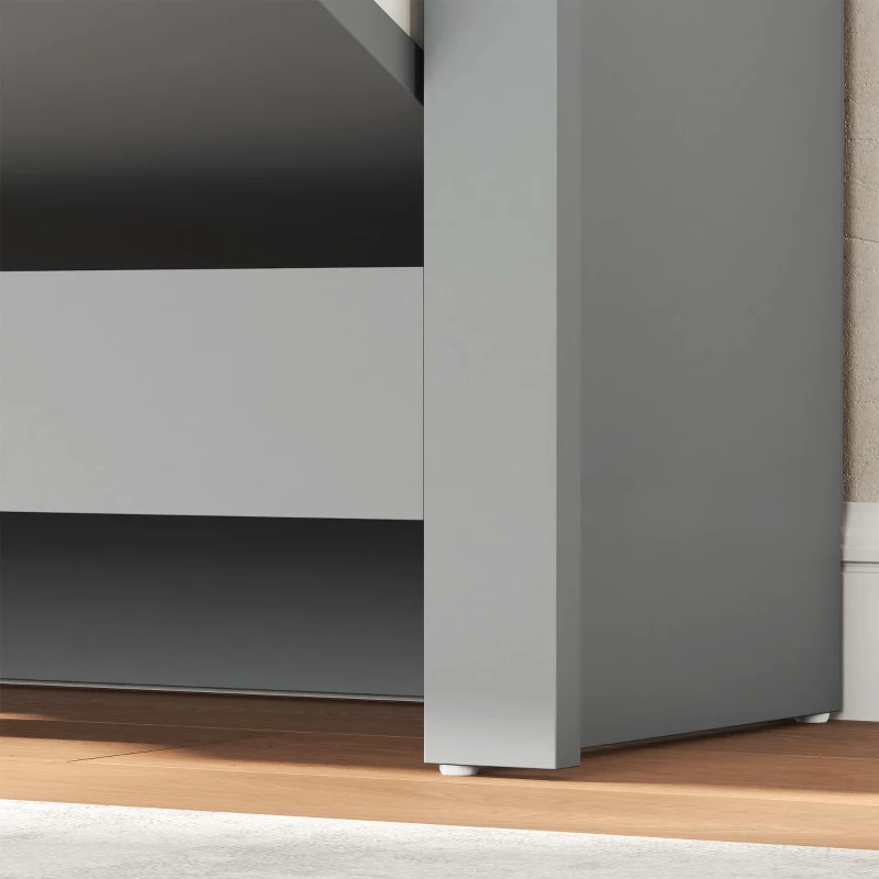 HOMCOM Shoe Storage Cabinet with 2 Flip Drawers and Adjustable Shelves for 12 Pairs of Shoes, Light Grey