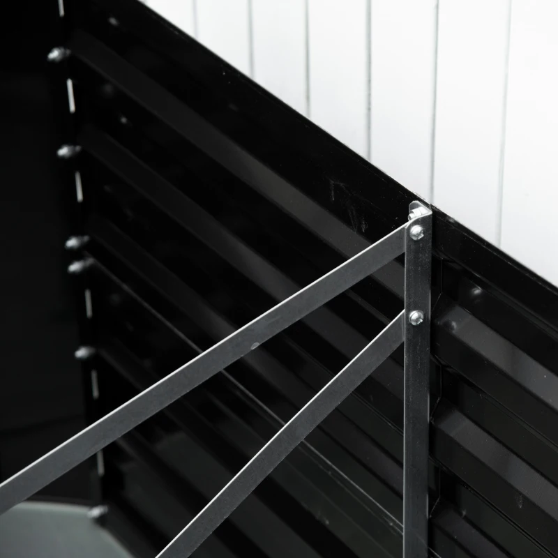 Outsunny Galvanized Raised Garden Bed, Steel Outdoor Planters with Reinforced Rods, 71" x 35" x 23", Black