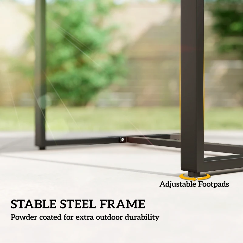 Outsunny Outdoor Bistro Set, 3 Piece Wicker Patio Furniture Set with Glass Top Table and Cushions for Porch, Balcony, Black