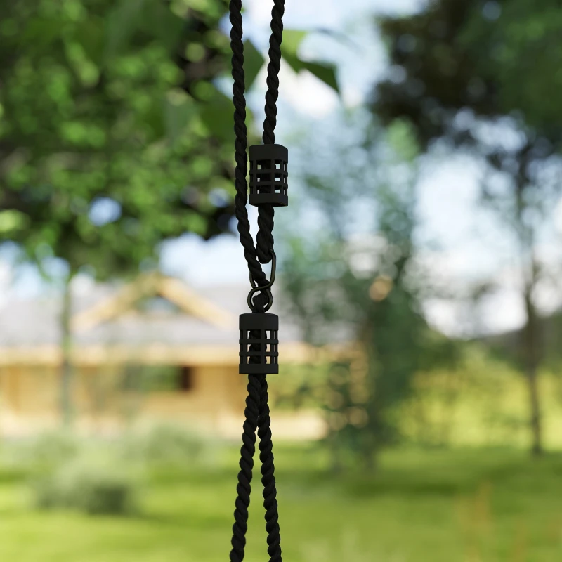 Qaba Nest Swing Adjustable Ropes Tree Straps Basket Swing for Kids, 58" x 30", 660 lbs Capacity for Indoor Outdoor, Blue