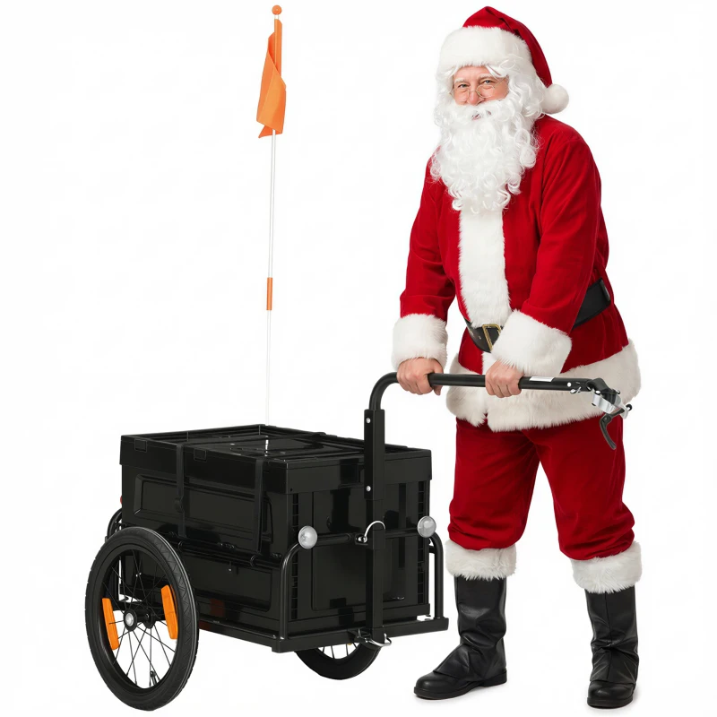 Aosom Trailer for Bike, Bicycle Cargo Trailer with Removable Storage Box, No Bottom