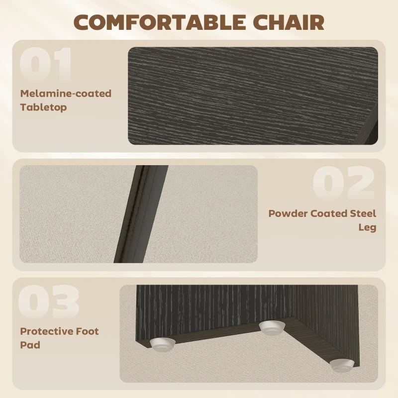 HOMCOM Dining Table Set for 2, Square Kitchen Table and Chairs, Dining Room Table and PU Leather Upholstered Chairs, Black