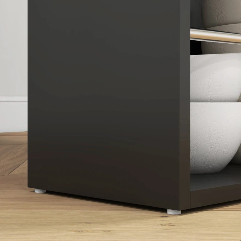 HOMCOM Modern Bar Table, Counter Height Dining Table with 3 Storage Shelves for Kitchen, Dining Room, Living Room, Walnut