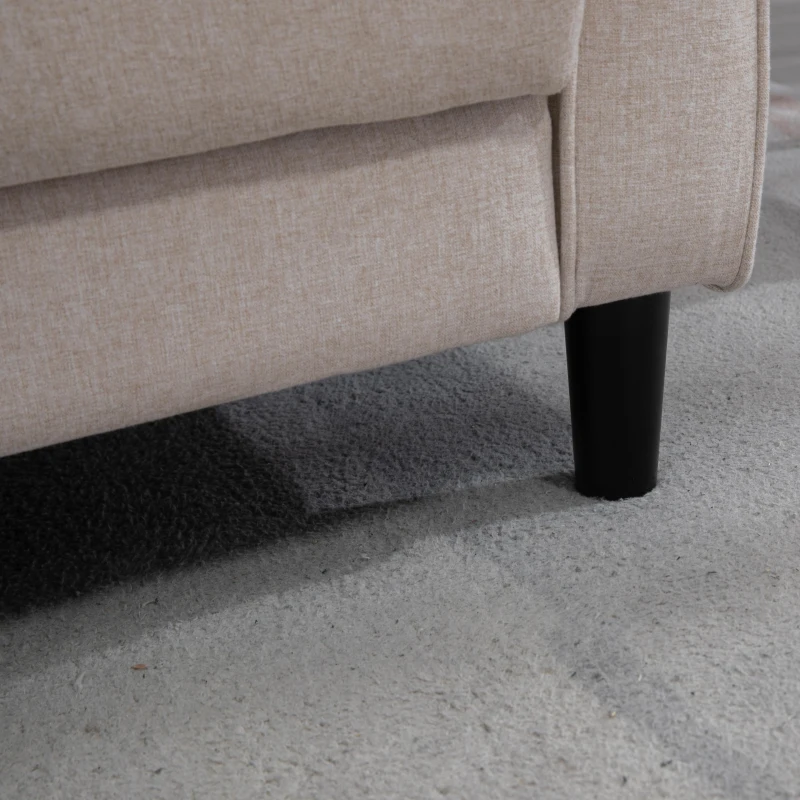 HOMCOM Convertible Bed with Couch, Button Tufted Fabric Sofa Bed with Adjustable Back for Living Room, Beige