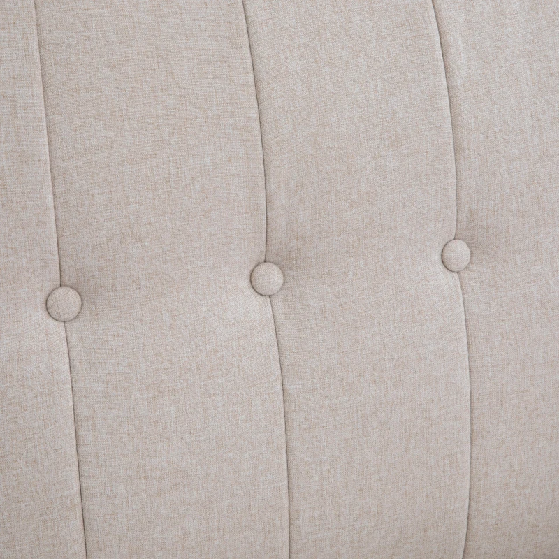 HOMCOM Convertible Bed with Couch, Button Tufted Fabric Sofa Bed with Adjustable Back for Living Room, Beige