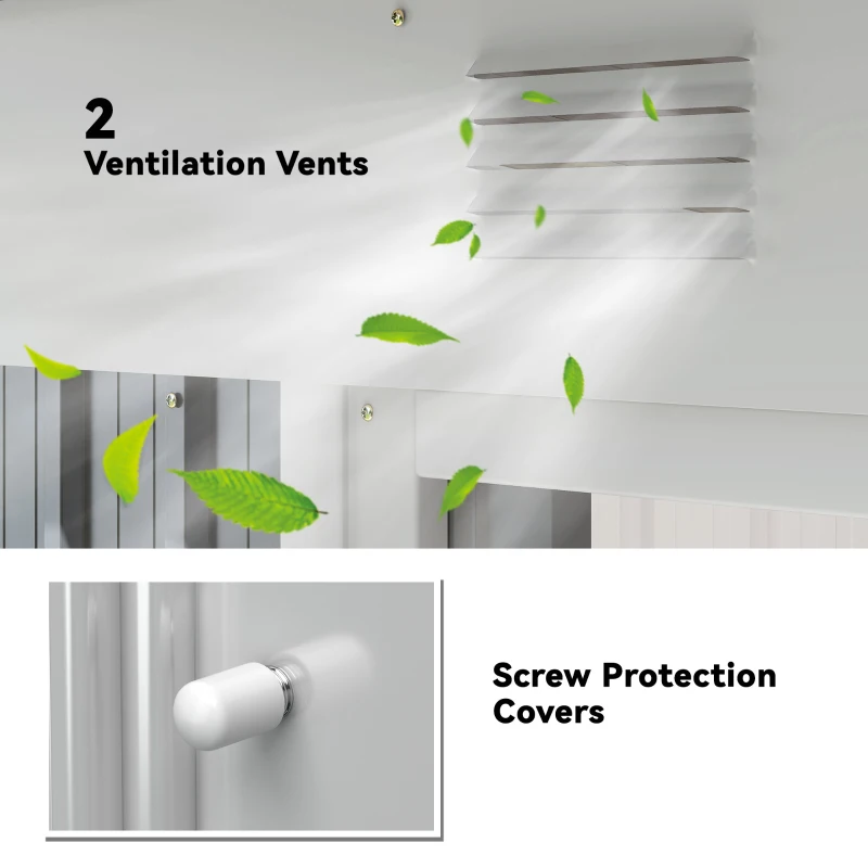 Outsunny 6' x 4' Outdoor Storage Shed, Metal Garden Shed with Lockable Sliding Doors and Vents, Grey