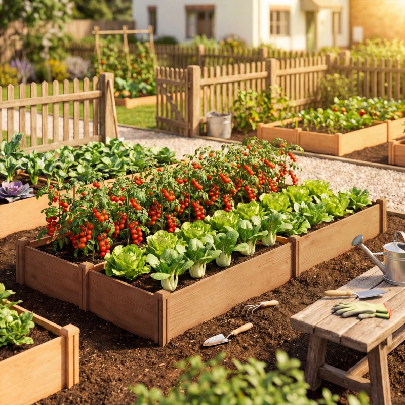 Outsunny Wooden Raised Garden Bed, 8 x 4 x 1ft Elevated Garden Box with Dividers and Open Bottom, Outdoor Raised Planter Box