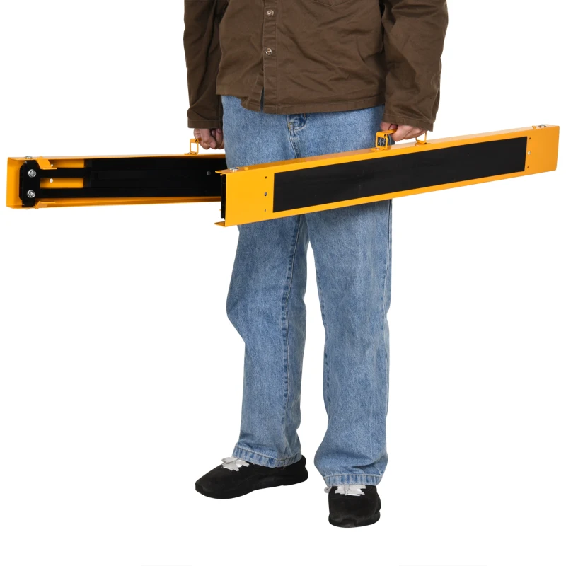 HOMCOM 2PCS Saw Horse Twin Pack Folding Workbench Metal Trestle Stands with Non-slip EVA Surface Orange