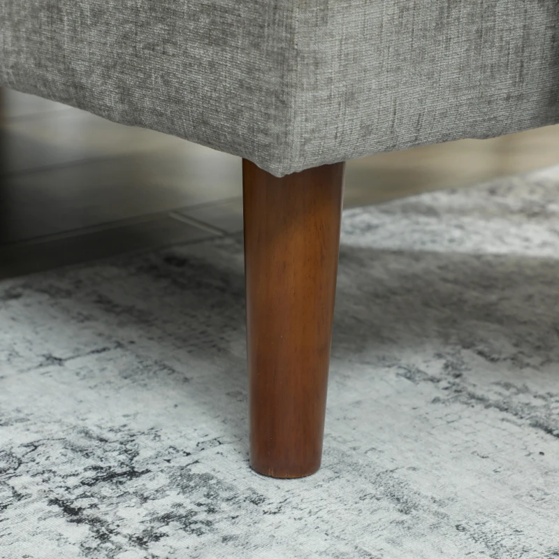 HOMCOM L-Shape Sofa, Modern Sectional Couch with Changeable Chaise Lounge, Pillows and Wooden Legs for Living Room, Grey