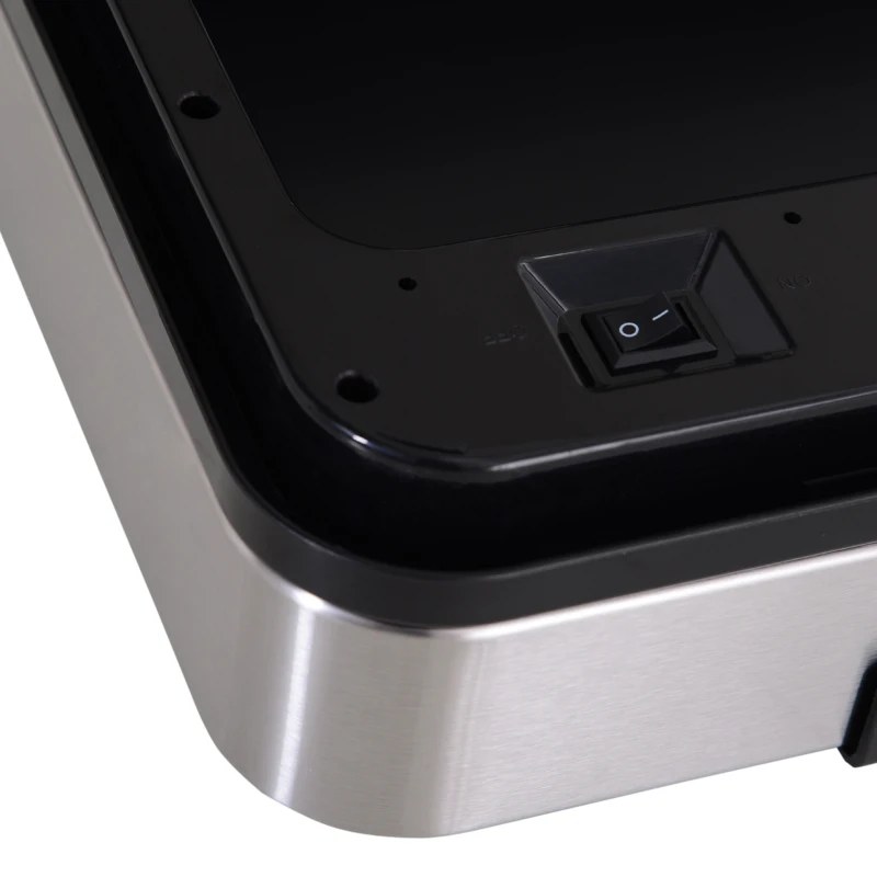 HOMCOM Sensor Trash Can, 19 Gallon Stainless Steel Kitchen Garbage Can with 3 Compartments, Removable Inner Buckets, Silver