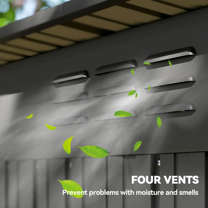 Outsunny 5.2' x 3.5' Outdoor Storage Shed, Easy to Assemble Metal Garden Shed, for Backyard, Lawn, Patio, Dark Grey