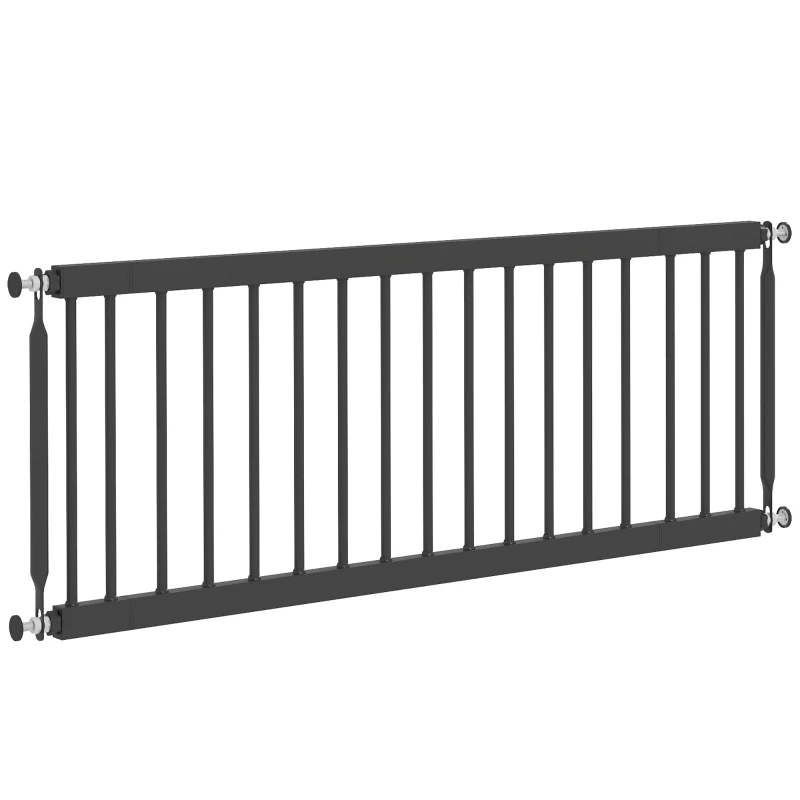PawHut 26"-37" Dog Gate, Adjustable Pet Gate, Fits 14" Tall with 2 Extension, Pressure Mount Kit for Stairs and Doorways, Black