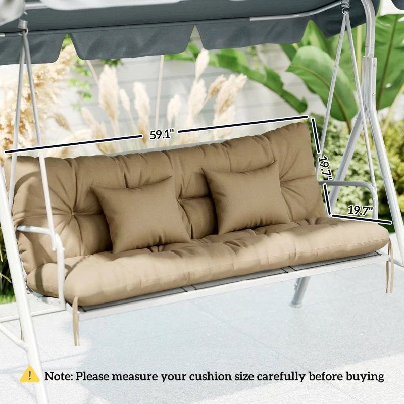 Outsunny 4-Piece Back and Seat Cushion Pillows Replacement and Pillows, Patio Chair Cushions Set with Ties, khaki